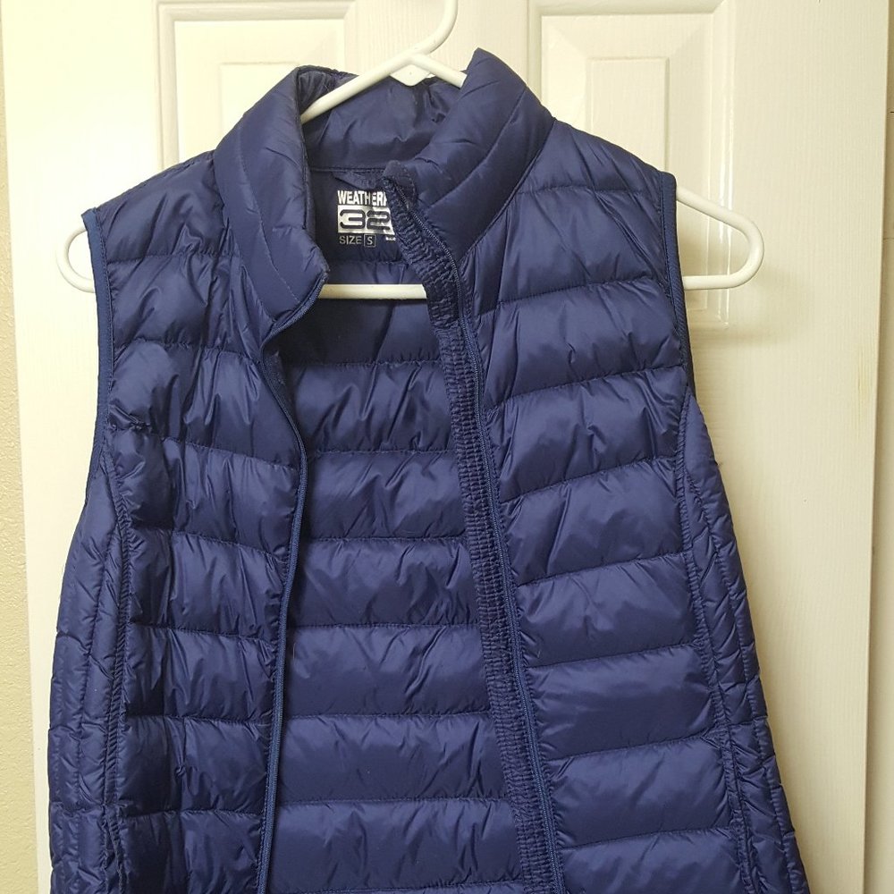 32 Degrees, Winter Zip Up Puff Vest, Blue Size S